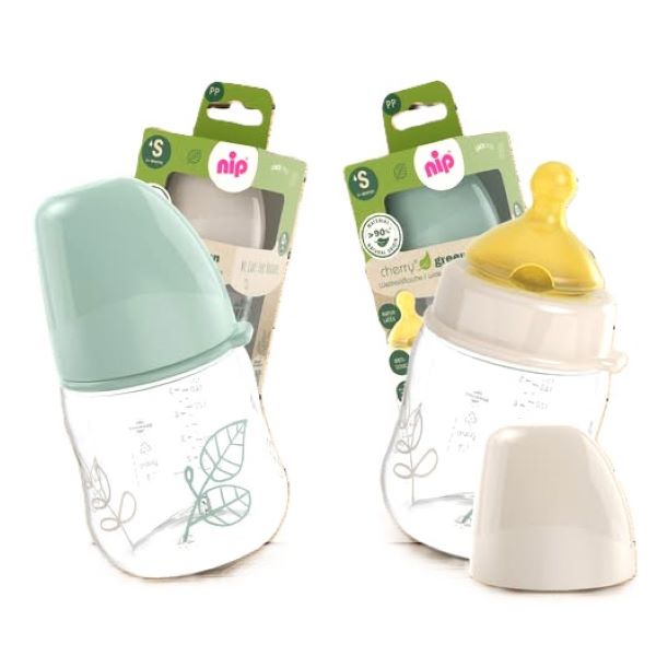 Nip Wide Neck Bottles Cherry Green 150ml